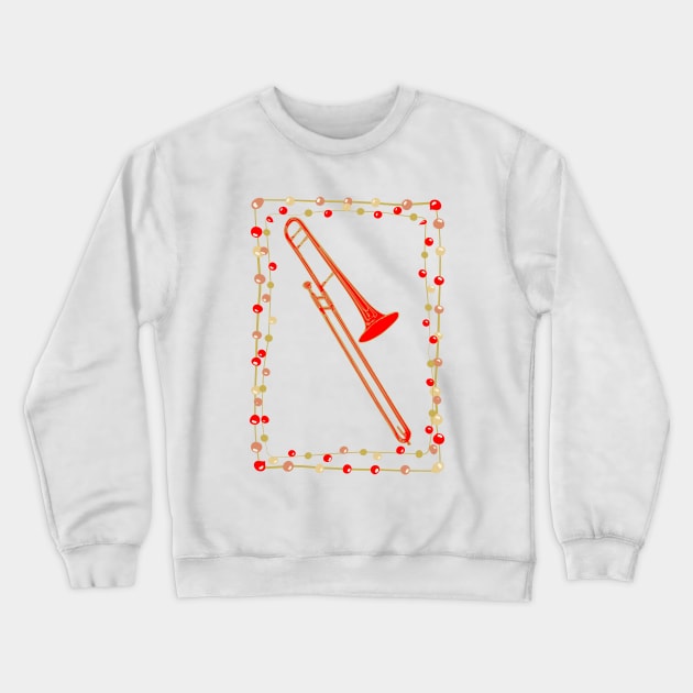 Christmas Trombone Crewneck Sweatshirt by AngelFlame